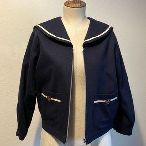 Vintage Navy Blue Sailor Wool Jacket